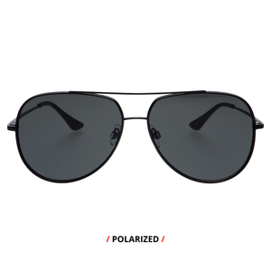 Max Polarized Matte Black Aviator Sunglasses