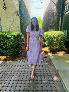 Lavender Cut-Out Poplin Dress