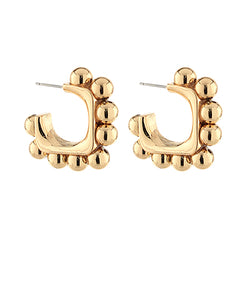 Square Ball Hoop Earrings