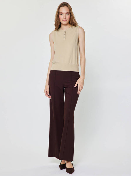 Sleeveless Henley Knit Vest