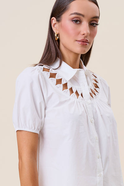 Cutwork Collar Blouse