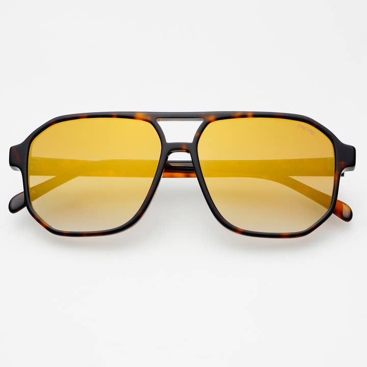 Billie ( New ) Unisex Aviator Sunglasses - Tortoise / Gold Mirror