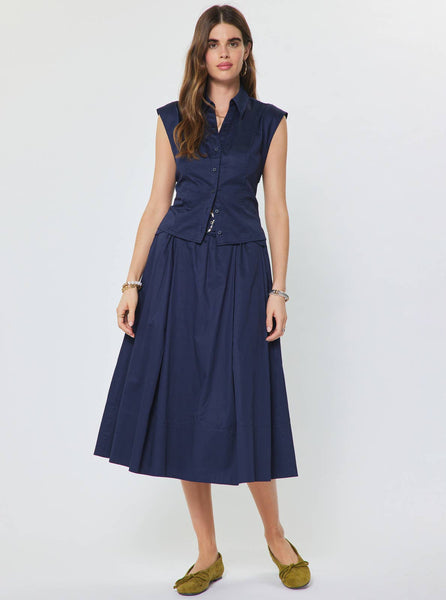 Cotton Cap Sleeve Cropped Shirt