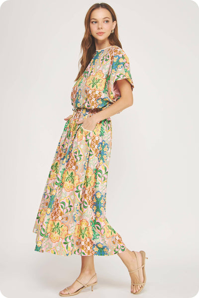 Garden Party Crochet Trim Midi Skirt