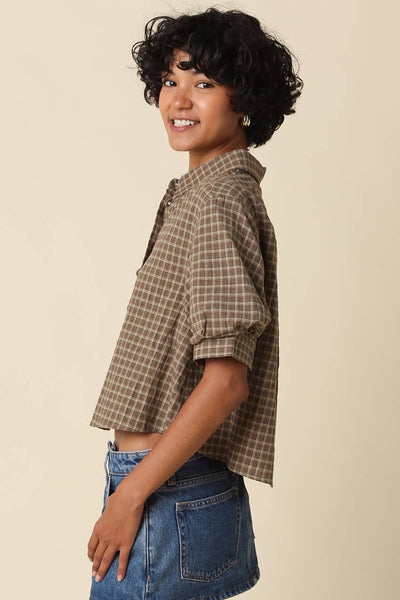 Kanney Plaid Cropped Shirt