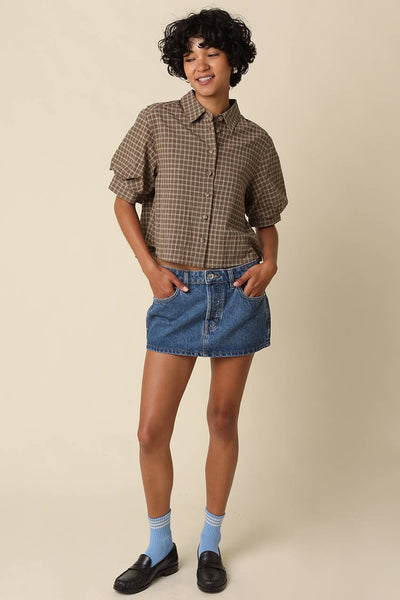 Kanney Plaid Cropped Shirt