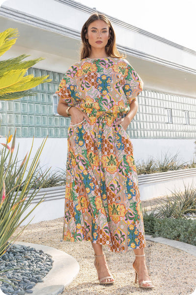Garden Party Crochet Trim Midi Skirt