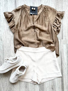 Bronzed Ruffles Top