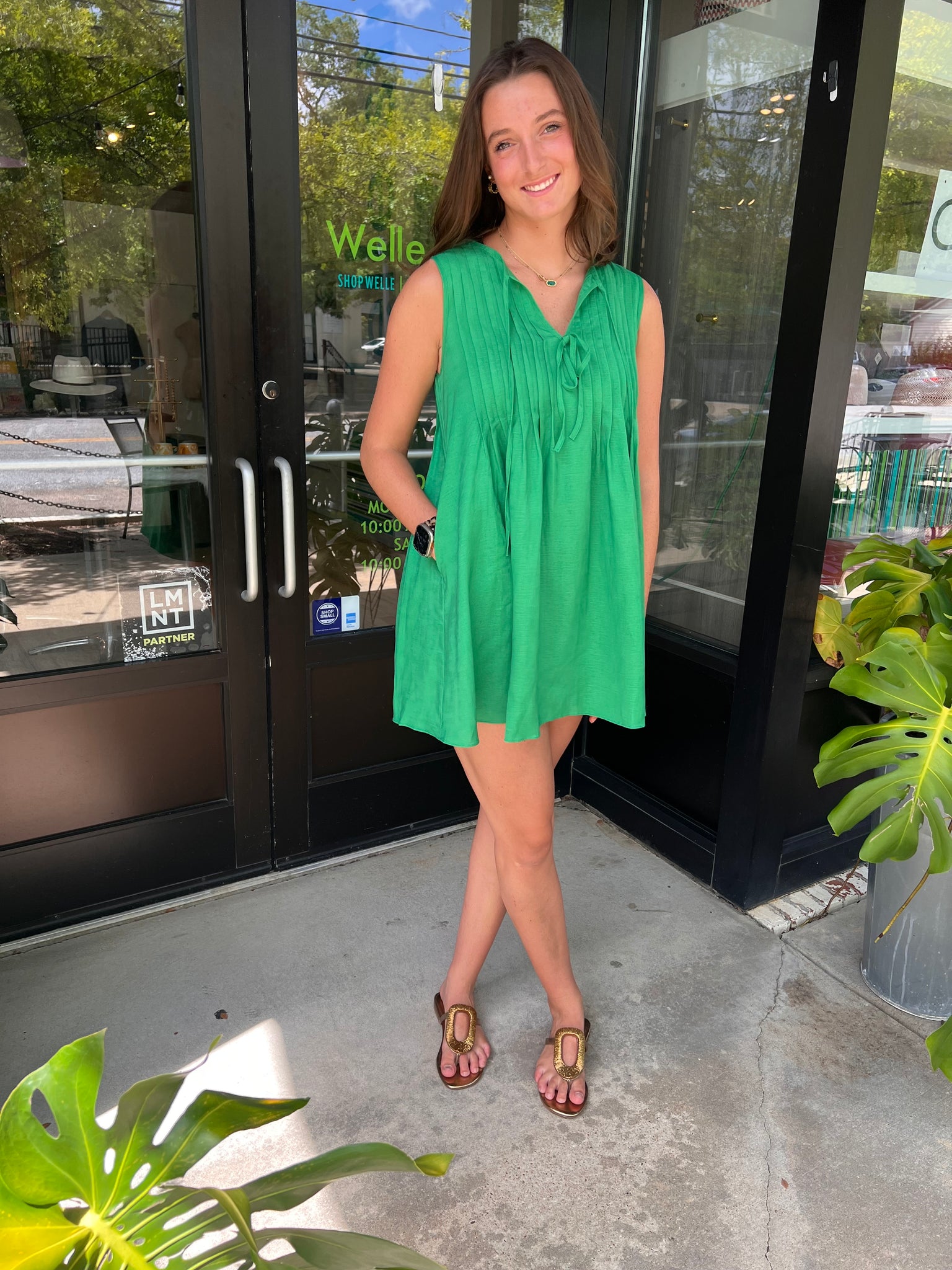 Verde Pleat Dress