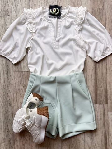 Dobby Ruffle Top