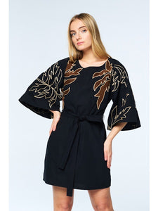 Fall Palm Bell Sleeve Dress