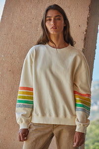 French Terry Stripe Sweatshirt