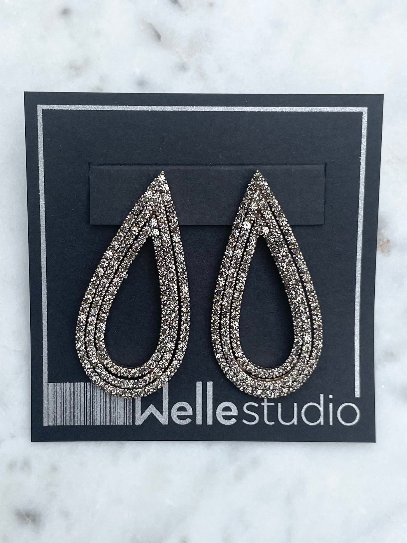 Pave Teardrop Earrings