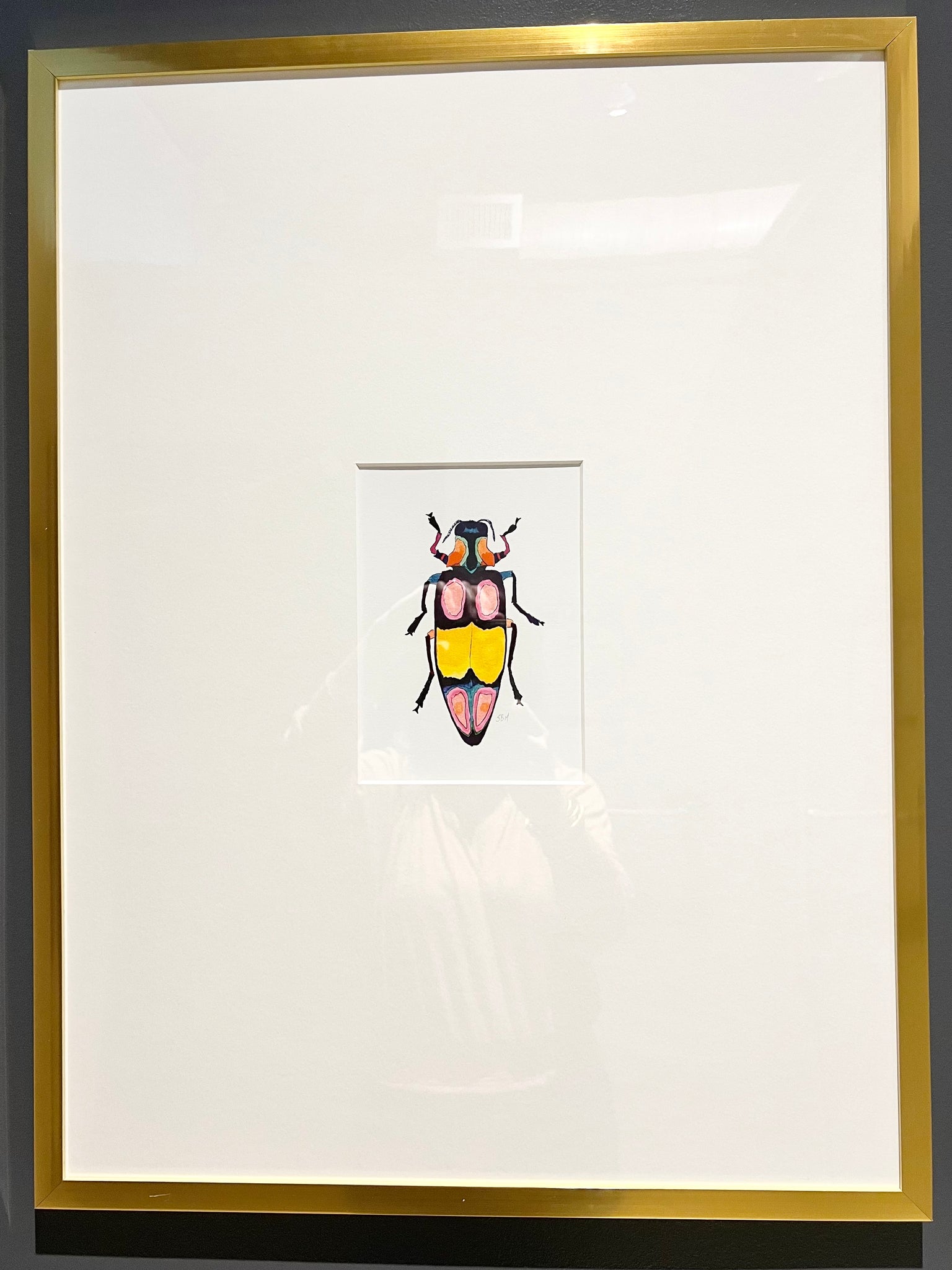 Framed Beetle Watercolor