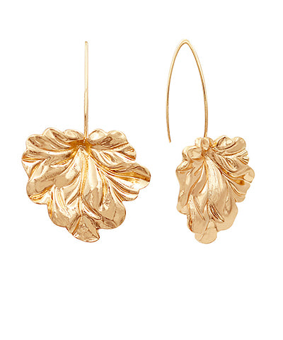 Golden Drop Leaf Earrings