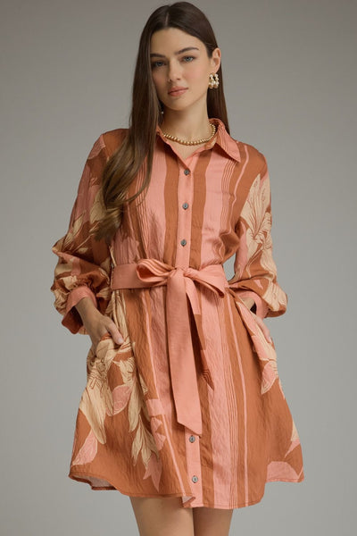 Tie Waist Button Dress