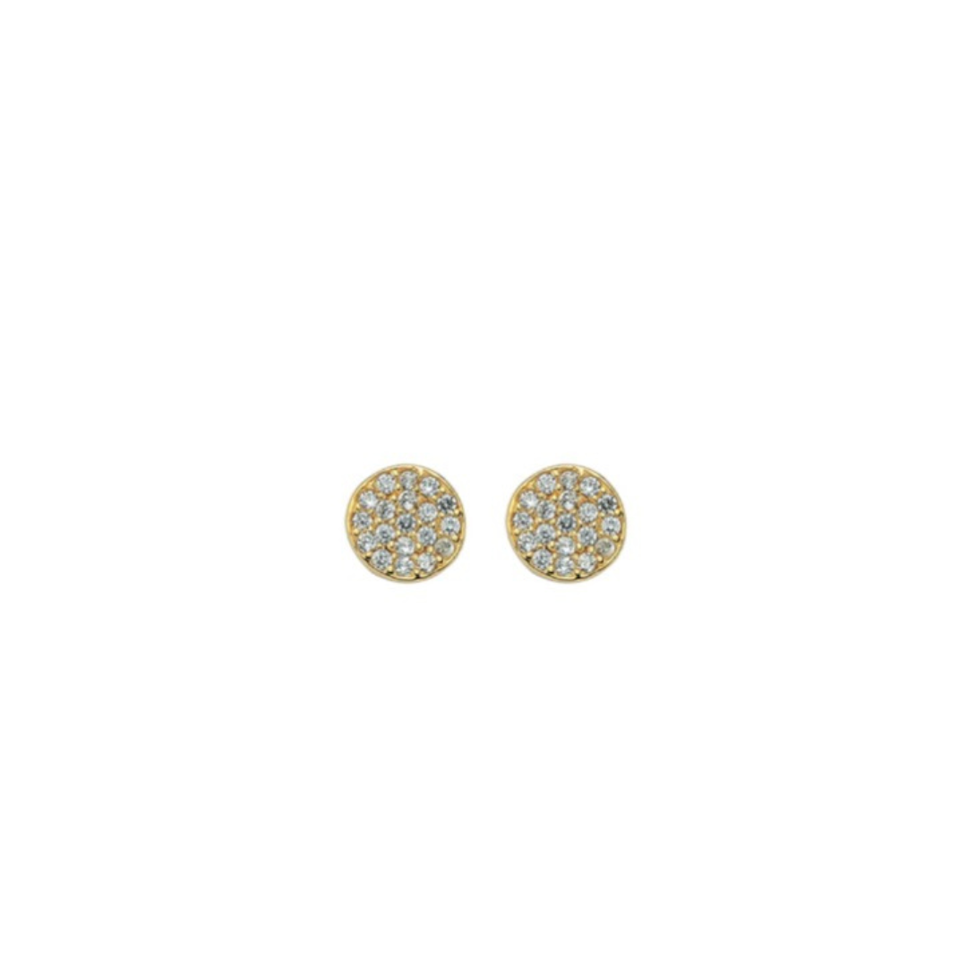 Pave Circle Stud Earrings