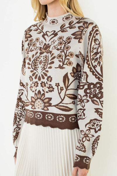 Floral Mock Sweater