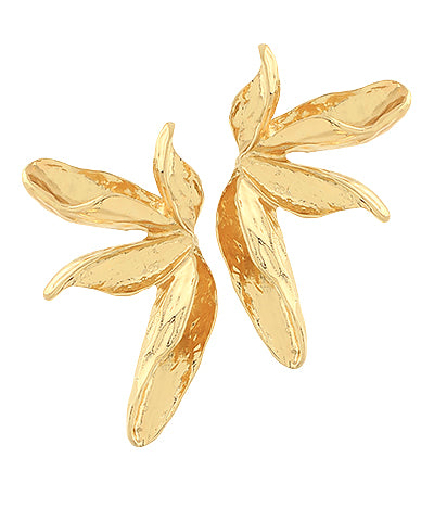 Golden Half Flower Earrings