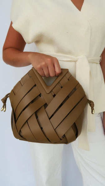 Point Basket Intrecciato Vegan Leather Tote