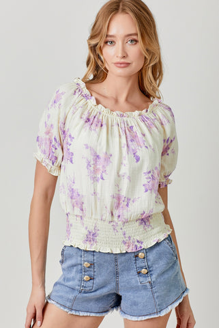 Gauze Floral Top