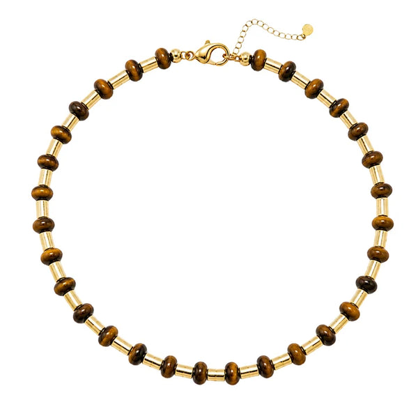 Golden Stone Collar Necklace