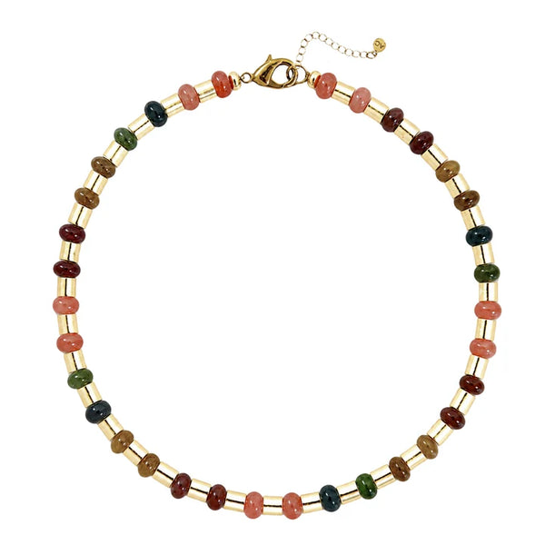Golden Stone Collar Necklace
