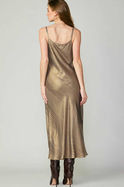 Golden Bias Long Dress