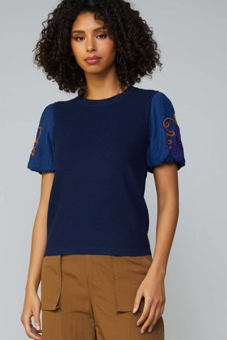 Stitched Puff Sleeve Sweater