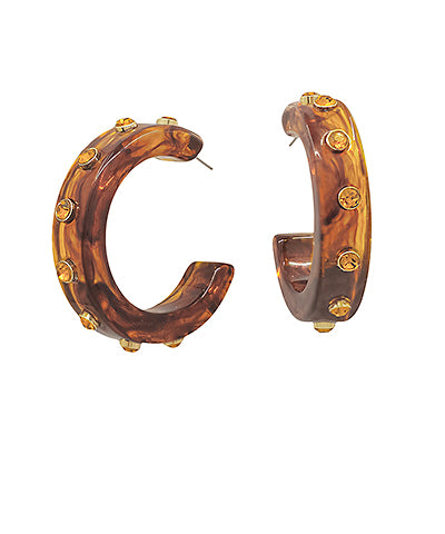 Stone Dotted Hoops