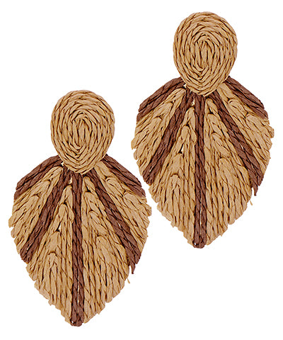 Raffia Leaf Earrings