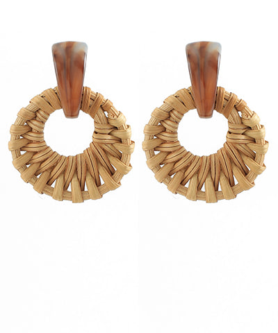 Rattan Circle Earrings