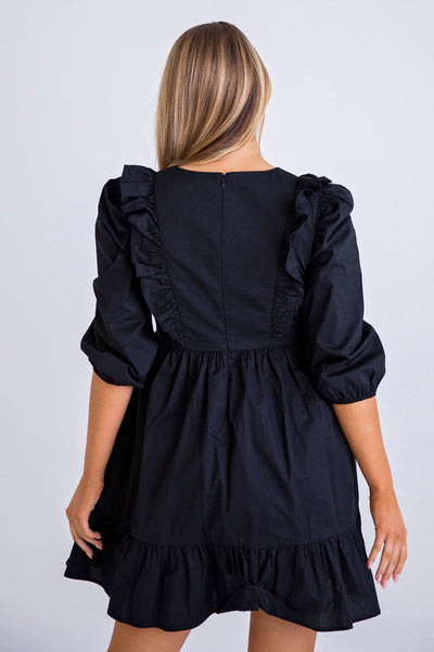 Poplin Pocket and Sleeves Dress