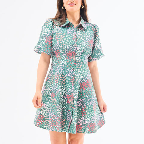 Button Print Dress