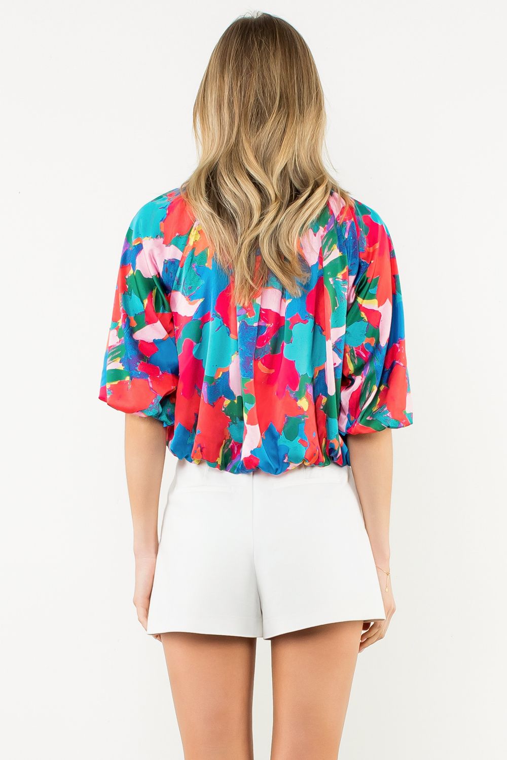 Floral Abstract Short Sleeve Top – Welle Studio