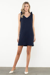 Scallop Trim Tie Strap Dress