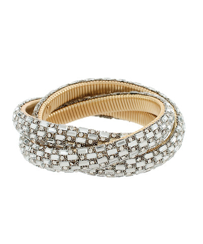 Interlocking Glass Bead Bangle
