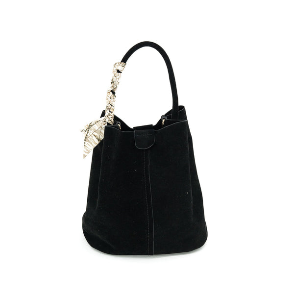 Vegan Suede Scarf Bucket Bag