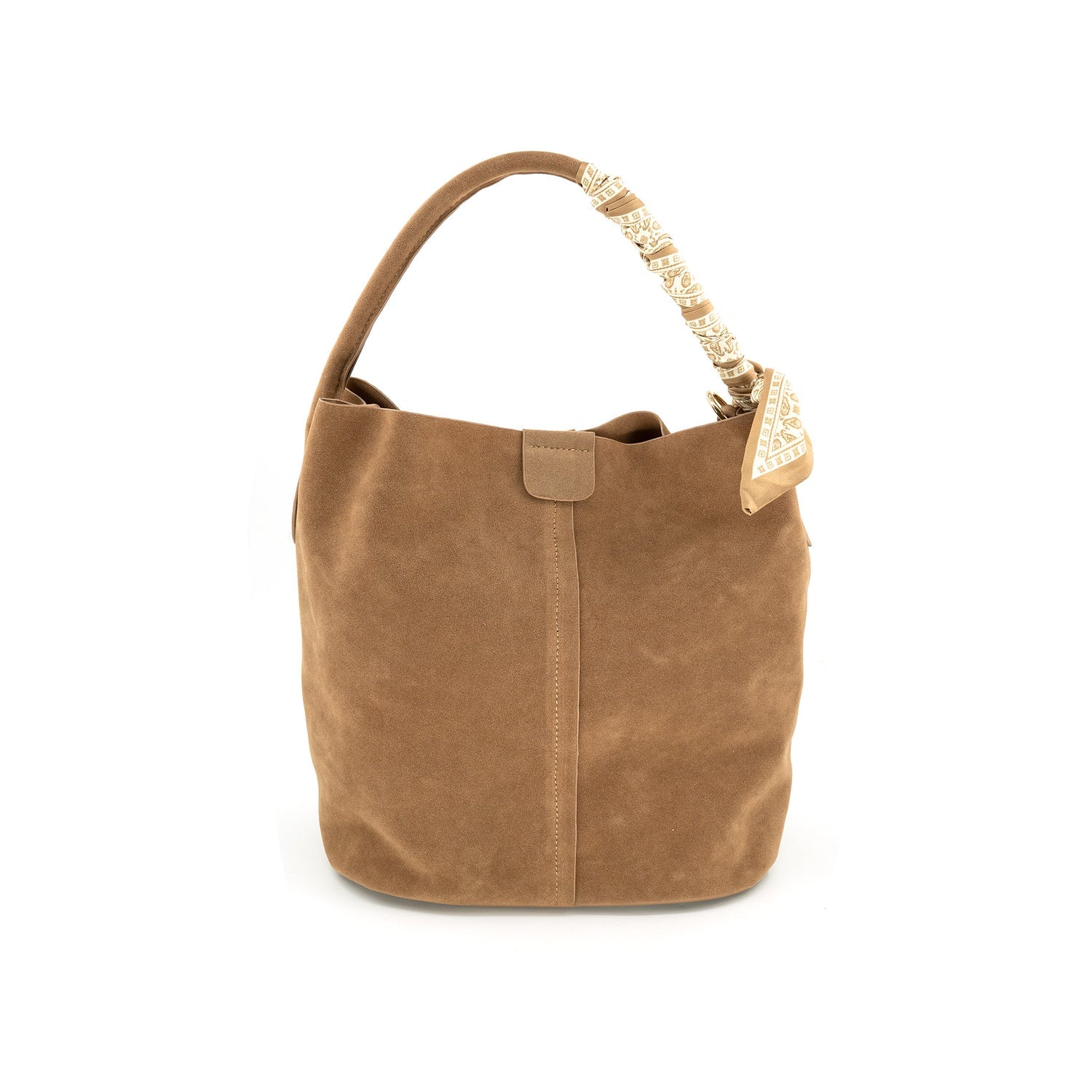 Vegan Suede Scarf Bucket Bag