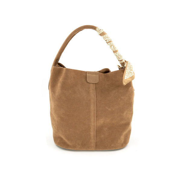 Vegan Suede Scarf Bucket Bag