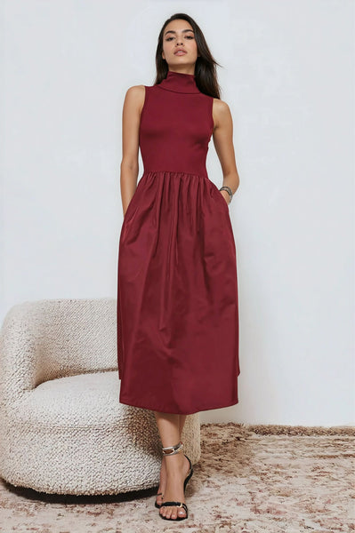 Mock Neck Maxi Dress