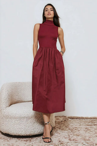 Mock Neck Maxi Dress
