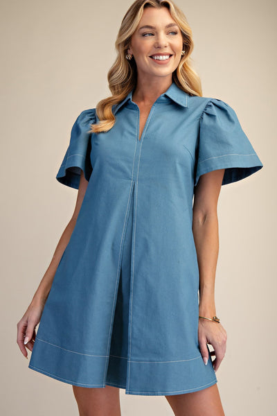 Collar Vneck Dress