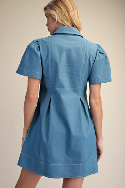 Collar Vneck Dress