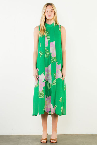 Floral Tie Back Midi Dress