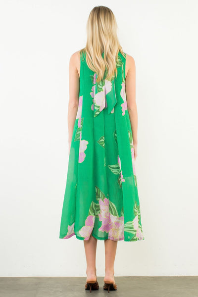 Floral Tie Back Midi Dress