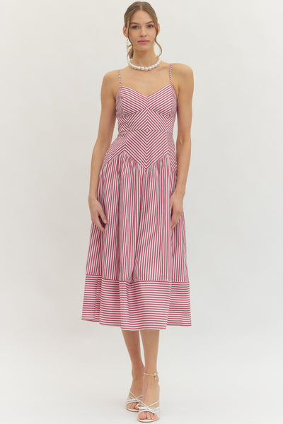 Spaghetti Strap Stripes Dress