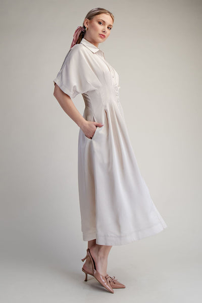 Fitted Waist Midi Dress