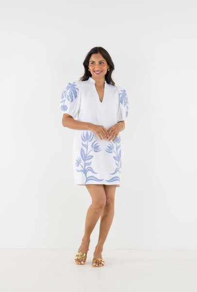 Hampton Mini Dress - Dutch Tile