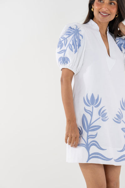 Hampton Mini Dress - Dutch Tile